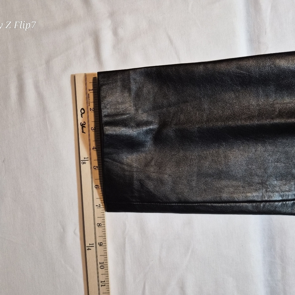 Dana Buchman 100% Lambskin Leather Pants - Black - Size 14 Petite - Picture 10 of 10